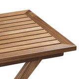 28" Brown Solid Wood Folding Outdoor Side Table