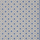 10' X 13' Blue And Grey Gingham Non Skid Indoor Outdoor Area Rug