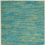 2' X 10' Blue And Green Striped Non Skid Indoor Outdoor Runner Rug
