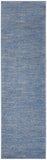 2' X 6' Blue And Grey Striped Non Skid Indoor Outdoor Runner Rug