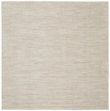 7' X 7' Ivory And Beige Square Non Skid Indoor Outdoor Area Rug