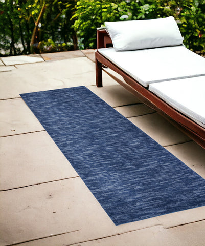 7' Blue Square Non Skid Indoor Outdoor Area Rug