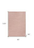 5' X 7' Pink Non Skid Indoor Outdoor Area Rug