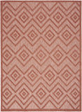 6' X 9' Coral Orange Argyle Indoor Outdoor Area Rug