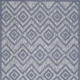 6' X 9' Denim Blue Argyle Indoor Outdoor Area Rug