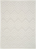 5' X 7' Ivory And White Argyle Indoor Outdoor Area Rug