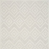 5' X 7' Ivory And White Argyle Indoor Outdoor Area Rug