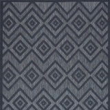 5' X 7' Navy Blue Argyle Indoor Outdoor Area Rug