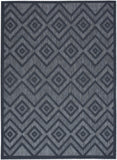 6' X 9' Navy Blue Argyle Indoor Outdoor Area Rug