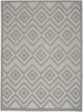 5' X 7' Silver Grey Argyle Indoor Outdoor Area Rug