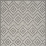 5' X 7' Silver Grey Argyle Indoor Outdoor Area Rug