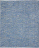 9' X 12' Blue And Grey Striped Non Skid Indoor Outdoor Area Rug