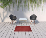 3' X 5' Brick Red Non Skid Indoor Outdoor Area Rug