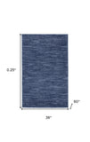 3' X 5' Navy Blue Non Skid Indoor Outdoor Area Rug