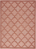 4' X 6' Coral Orange Ikat Indoor Outdoor Area Rug