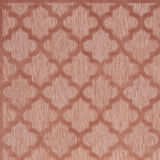 4' X 6' Coral Orange Ikat Indoor Outdoor Area Rug