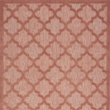 4' X 6' Coral Orange Ikat Indoor Outdoor Area Rug