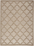 5' X 7' Natural Beige Ikat Indoor Outdoor Area Rug