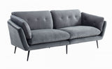 84" Dark Grey And Black Sofa