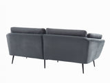 84" Dark Grey And Black Sofa