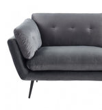 84" Dark Grey And Black Sofa