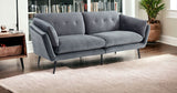 84" Dark Grey And Black Sofa