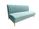 Stylish 71" Light Green Fabric And Gold Sofa