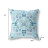 16" X 16" Light White Blown Seam Floral Indoor Outdoor Throw Pillow