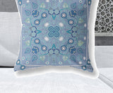 28" X 28" Muted White Blown Seam Floral Indoor Outdoor Throw Pillow