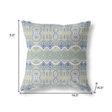 16" X 16" Light Beige Blown Seam Paisley Indoor Outdoor Throw Pillow