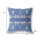 20" X 20" Muted White Blown Seam Paisley Indoor Outdoor Throw Pillow