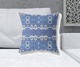 20" X 20" Muted White Blown Seam Paisley Indoor Outdoor Throw Pillow