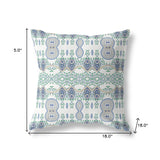 18" X 18" Off White And Beige Blown Seam Paisley Indoor Outdoor Throw Pillow