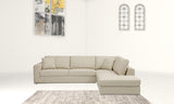 Beige Italian Leather Reclining L Shaped Two Piece Corner Sectional