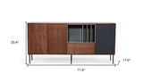 Urban Warm 71" Brown Gray and Charcoal Buffet Server