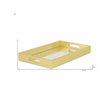 16" Gold Rectangular Wood Handmade Tray With Handles