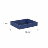 10" Navy Blue Rectangular Wood Handmade Tray