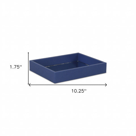 10" Navy Blue Rectangular Wood Handmade Tray