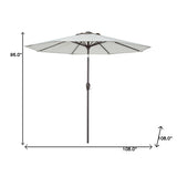 9' Grey Polyester Octagonal Tilt Market Patio Umbrella