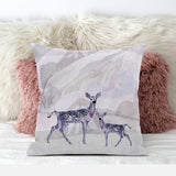 16x16 BeigeBlack Purple Brown Deer Blown Seam Broadcloth Animal Print Throw Pillow