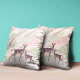 20x20 Black Pink Deer Blown Seam Broadcloth Animal Print Throw Pillow