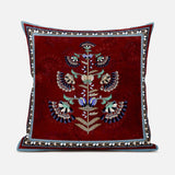 20x20 Red Blown Seam Broadcloth Floral Throw Pillow