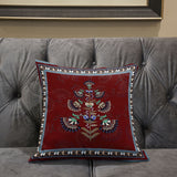 20x20 Red Blown Seam Broadcloth Floral Throw Pillow