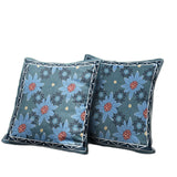 26x26 Blue Red Blown Seam Broadcloth Floral Throw Pillow