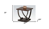 23" Black and Brown End Table