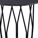 22" Black And Espresso Manufactured Wood And Metal Round End Table