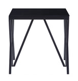 21" Black Glass And Metal Square End Table