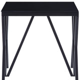 21" Black Glass And Metal Square End Table