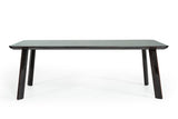 87" Black And Rose Gold Rectangular Dining Table