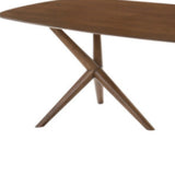 95" Walnut Rectangular Manufactured Wood And Solid Manufactured Wood Dining Table